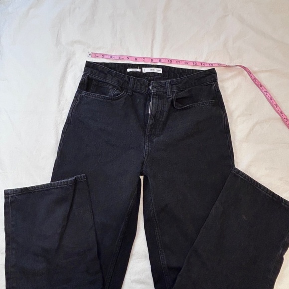 Black Straight Jeans MANGO size 40 SLOUCHY STRAIGHT - Picture 5 of 8